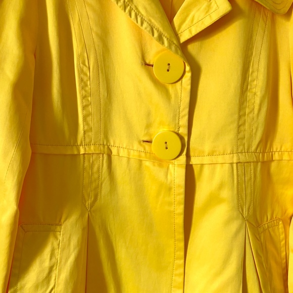 1980’s Vintage Bright Neon Yellow Jacket Size Small Cotton Polyester, Big Button - Picture 5 of 8